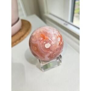 Large Carnelian Flower Agate Sphere